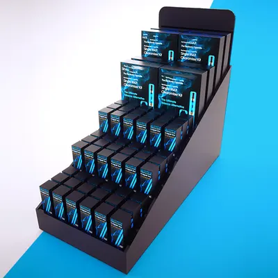 Counter Display Boxes shown at an angle that reveals the depth of the pack