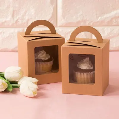 Cupcake Boxes photographed from a second angle showing the side panel