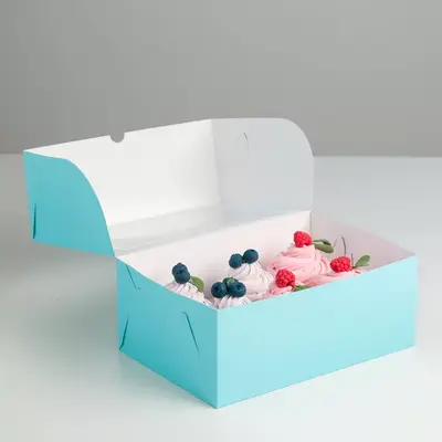 Cupcake Boxes presented alongside its printed surface detail