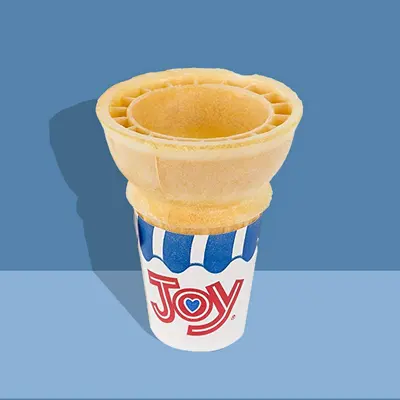 Custom Cake Cone Sleeves photographed from a second angle showing the side panel