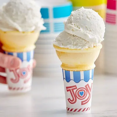 Custom Cake Cone Sleeves displayed with the closure detail visible