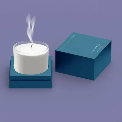 Custom Candle Boxes with Inserts shown as a finished custom-printed pack