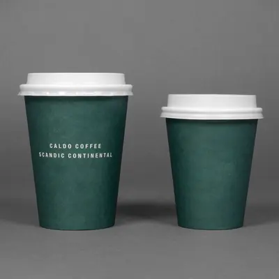 Custom Coffee Cups presented alongside its printed surface detail
