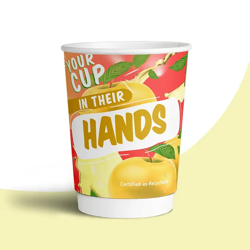 Custom Double Wall Paper Cups produced as custom printed cups