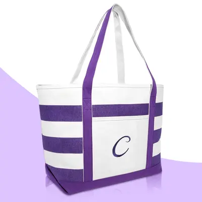Custom Monogrammed Tote Bags shown as a finished custom-printed pack