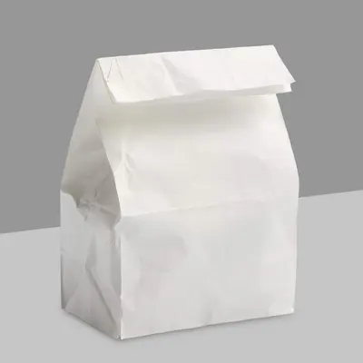 Custom Paper Lunch Bags shown at an angle that reveals the depth of the pack