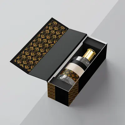 Custom Perfume Boxes with Inserts displayed with the closure detail visible