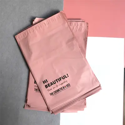 Custom Poly Mailers presented alongside its printed surface detail