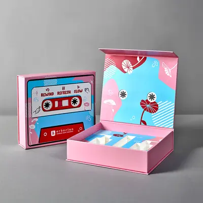 Custom Printed Boxes with Inserts shown at an angle that reveals the depth of the pack