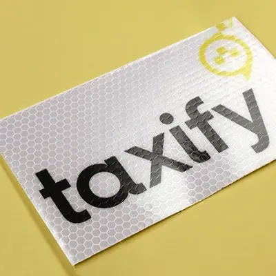 Custom Reflective Labels shown as a finished custom-printed pack