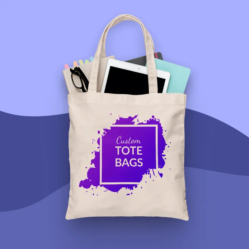 Custom Tote Bags photographed to show finish and proportion