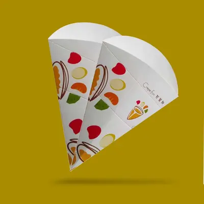 Custom Waffle Cone Sleeves shown as a finished custom-printed pack