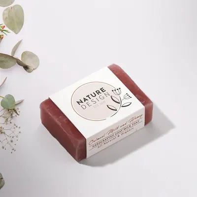 Customized Soap Wraps displayed with the closure detail visible