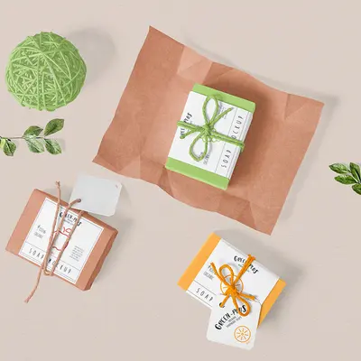 Customized Soap Wraps presented alongside its printed surface detail