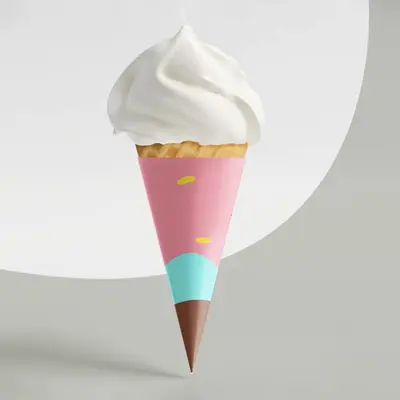 Customized Sugar Cone Sleeves presented alongside its printed surface detail