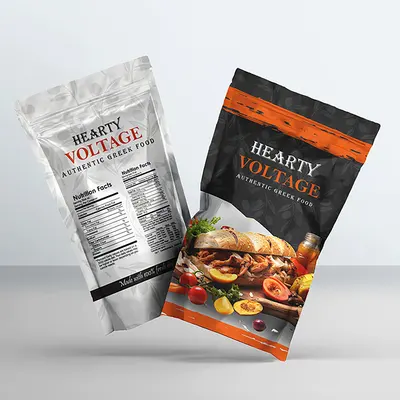 Designer Mylar Bags shown as a finished custom-printed pack