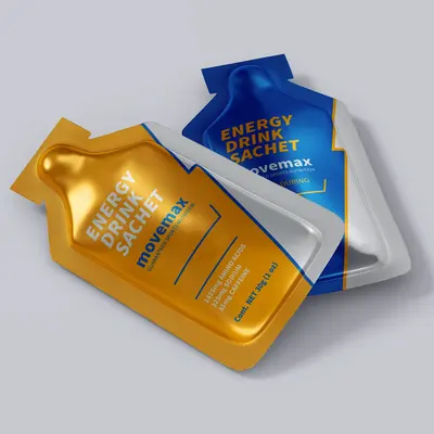 Die Cut Mylar Bags photographed from a second angle showing the side panel