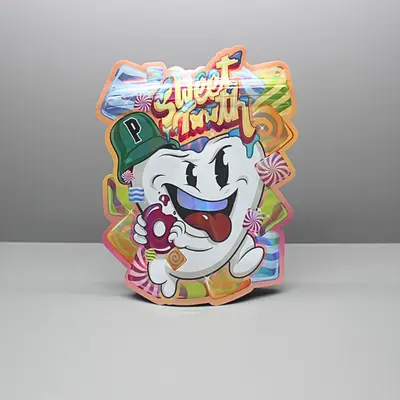 Die Cut Mylar Bags shown at an angle that reveals the depth of the pack