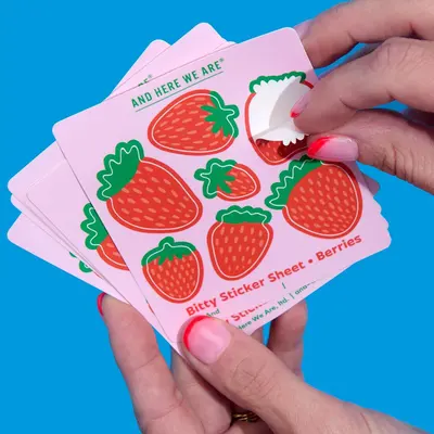 Die Cut Vinyl Stickers photographed from a second angle showing the side panel