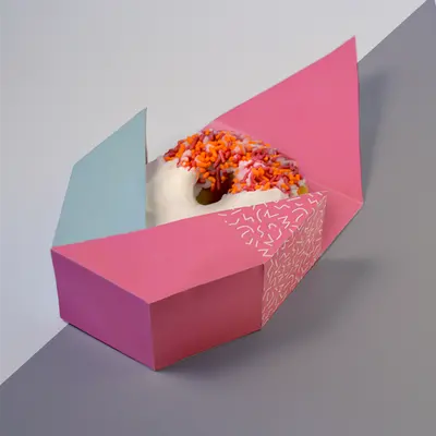 Donut Boxes shown as a finished custom-printed pack