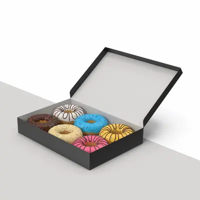 Donut Boxes displayed with the closure detail visible