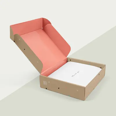 E Commerce Boxes shown as a finished custom-printed pack