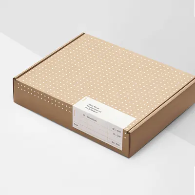 E Commerce Boxes shown at an angle that reveals the depth of the pack