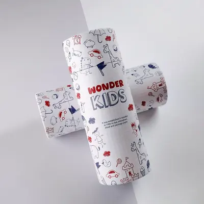 Eco Friendly Paper Tube shown at an angle that reveals the depth of the pack