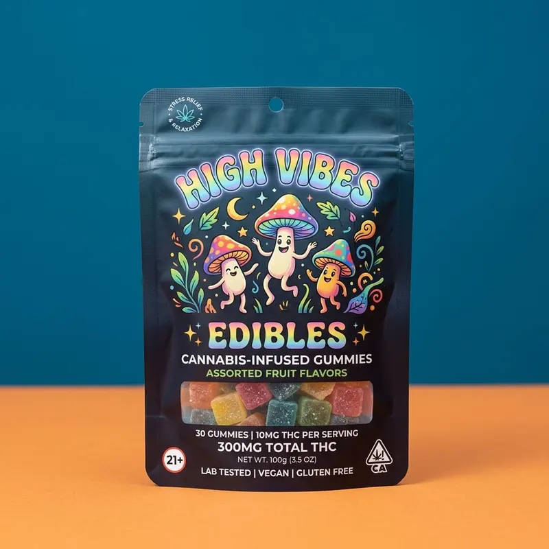 Edible Mylar Bags produced as custom pouches