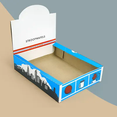 Flat Display Boxes photographed from a second angle showing the side panel