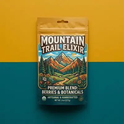 Flat Pouches shown as a finished custom-printed pack