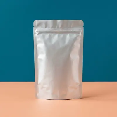 Flat Pouches presented alongside its printed surface detail
