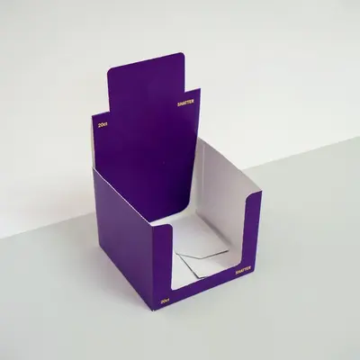 Flat Tuck Display Boxes displayed with the closure detail visible