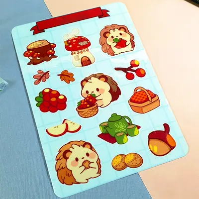 Food Stickers presented alongside its printed surface detail