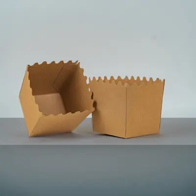 French Fries Containers photographed from a second angle showing the side panel