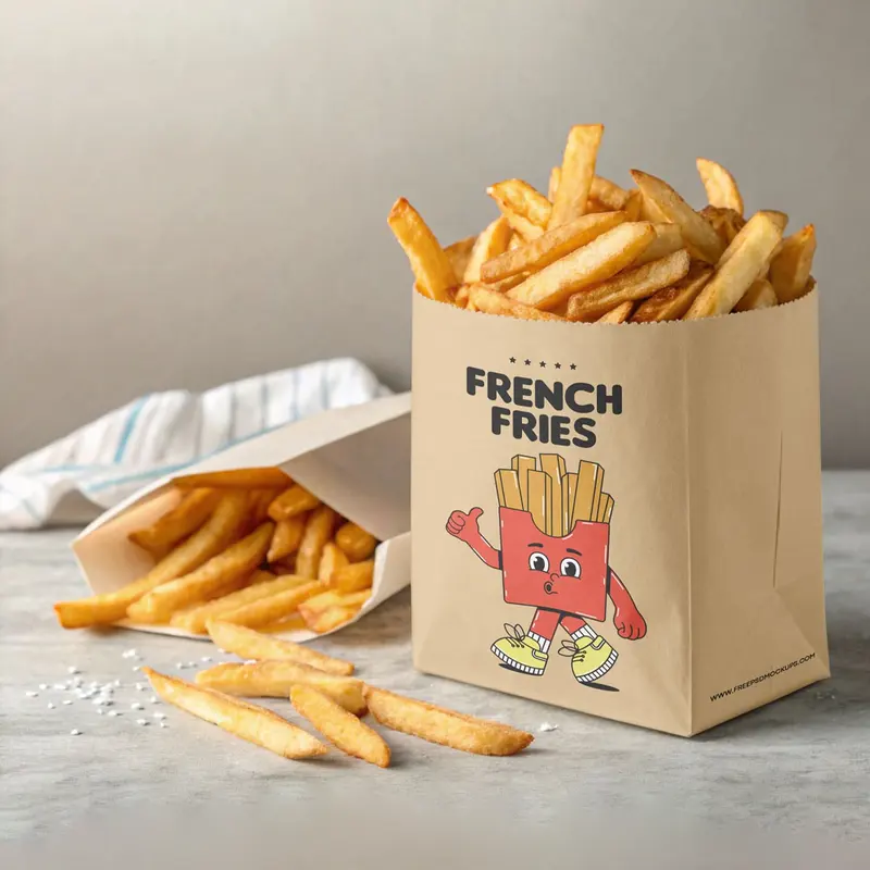 French Fries Containers photographed to show finish and proportion