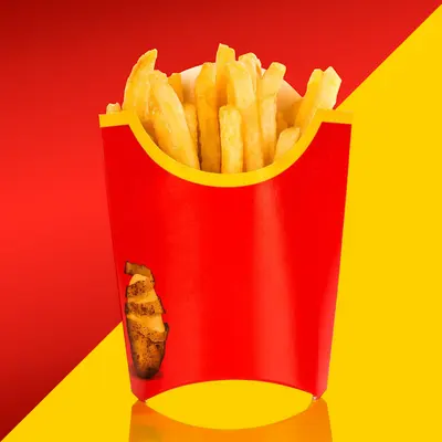 French Fry Boxes photographed from a second angle showing the side panel