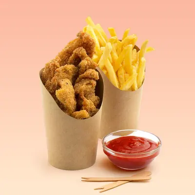 French Fry Cups shown as a finished custom-printed pack