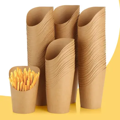 French Fry Cups presented alongside its printed surface detail
