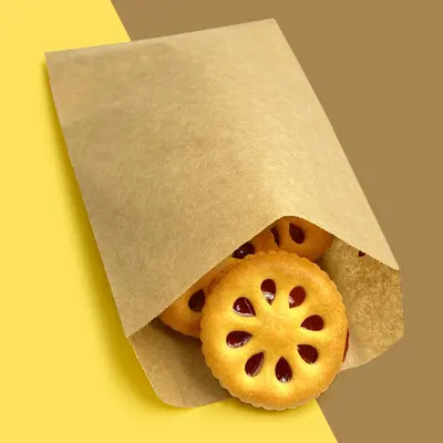 Glassine Food Sleeves presented alongside its printed surface detail