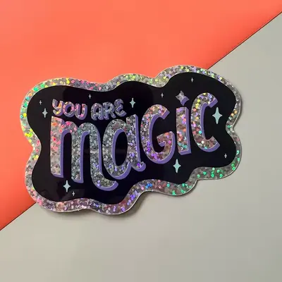 Glitter Stickers shown as a finished custom-printed pack