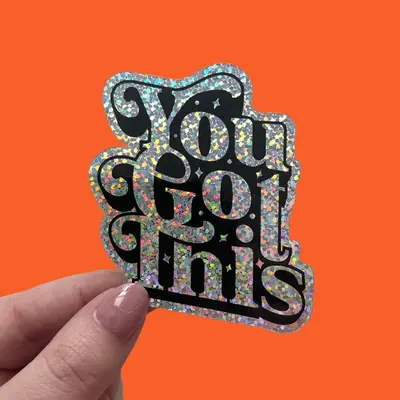 Glitter Stickers photographed from a second angle showing the side panel