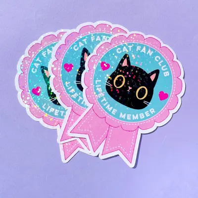 Glitter Stickers presented alongside its printed surface detail