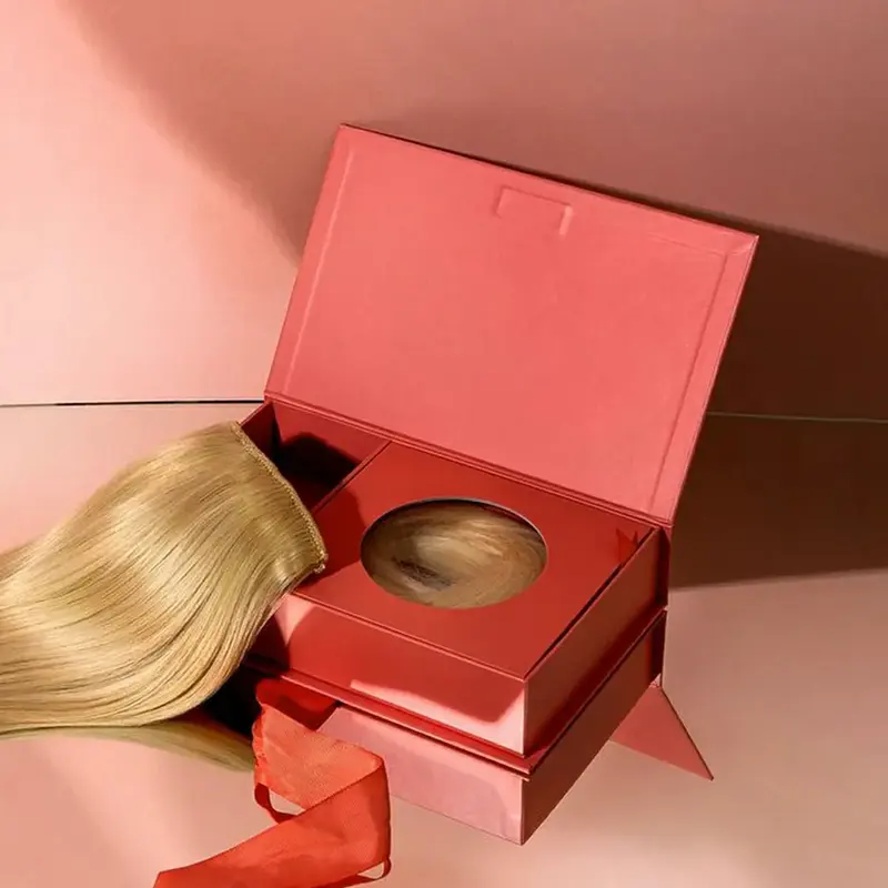Hair Extension Boxes produced as custom cosmetic packaging