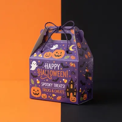 Halloween Boxes shown as a finished custom-printed pack