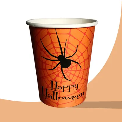 Halloween Paper Cups shown as a finished custom-printed pack