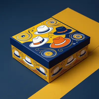 Hat Boxes shown as a finished custom-printed pack