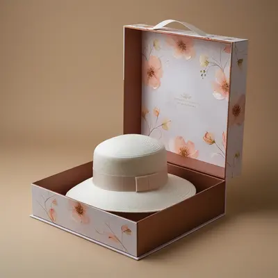 Hat Boxes photographed from a second angle showing the side panel
