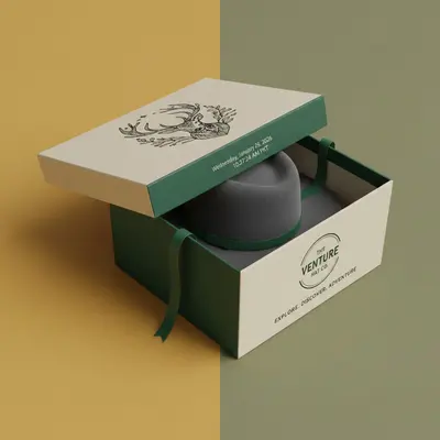 Hat Boxes presented alongside its printed surface detail