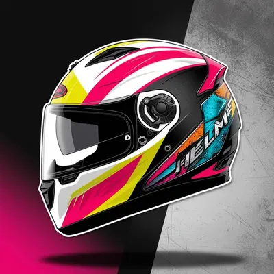 Helmet Stickers photographed from a second angle showing the side panel